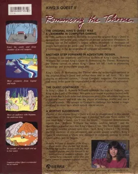 King's Quest II - Romancing the Throne box cover back